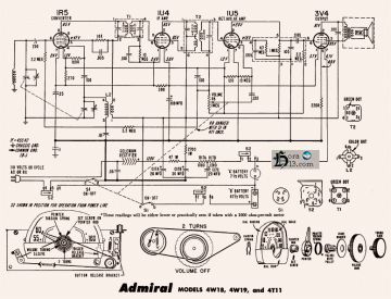 Admiral 4T11 schematic circuit diagram