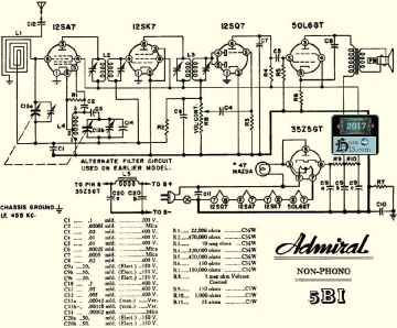 Admiral 5BI schematic circuit diagram