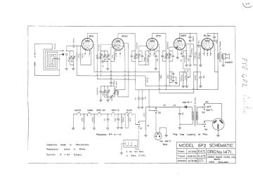 Pye 6P2 schematic circuit diagram