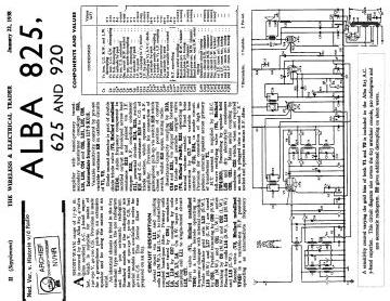 Alba 920 schematic circuit diagram