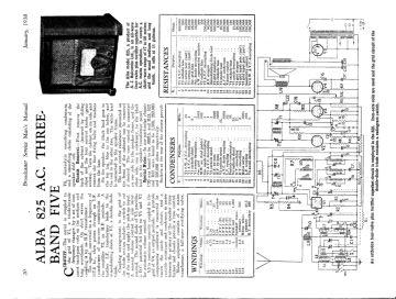 Alba 825 schematic circuit diagram