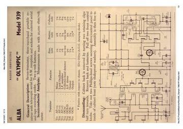 Alba 939 schematic circuit diagram