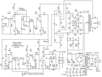 Ampeg AC12 schematic circuit diagram
