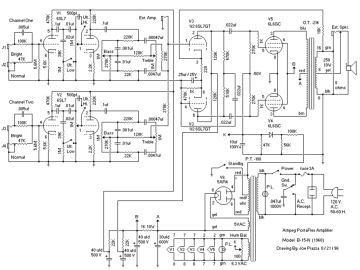 Ampeg B15N schematic circuit diagram