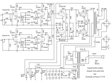 Ampeg B12NC schematic circuit diagram