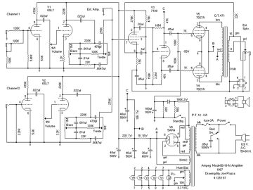 Ampeg B18N schematic circuit diagram
