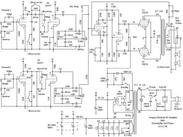 Ampeg B25 schematic circuit diagram