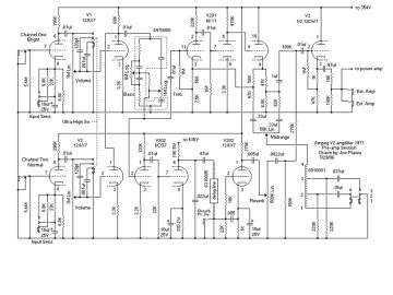 Ampeg V2 schematic circuit diagram