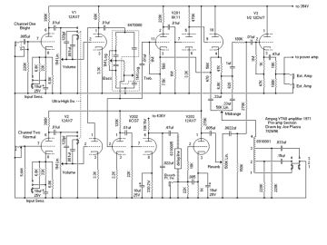Ampeg VT40 schematic circuit diagram
