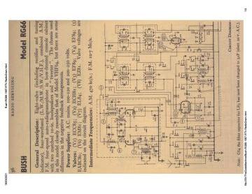 Bush RG66 schematic circuit diagram