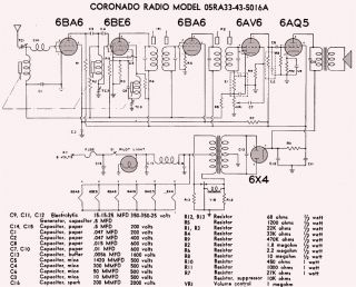 CORONADO 05RA33-43-8120A RADIO PHOTOFACT 