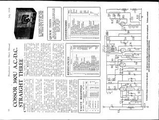 Cossor 390U schematic circuit diagram