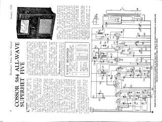 Cossor 584 schematic circuit diagram