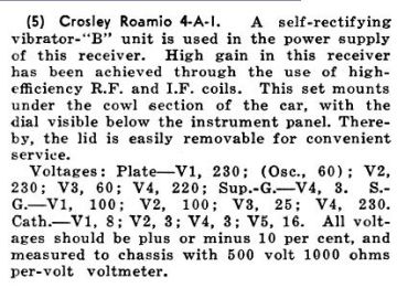 Crosley 4A1 schematic circuit diagram