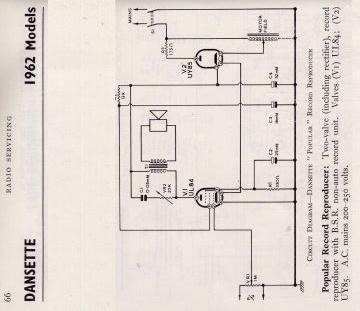Dansette Popular schematic circuit diagram