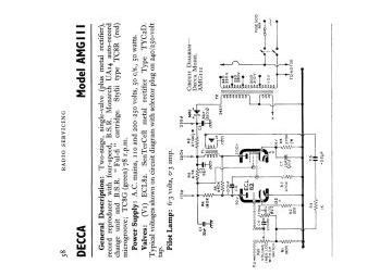 Decca AMG111 schematic circuit diagram