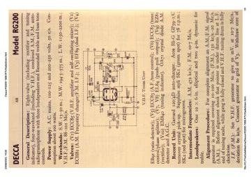 Decca RG200 schematic circuit diagram