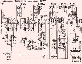 Ducretet D77 schematic circuit diagram