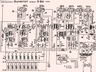 Ducretet D80 schematic circuit diagram