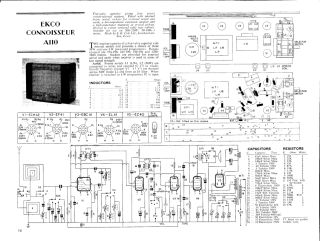 Ekco A110 schematic circuit diagram