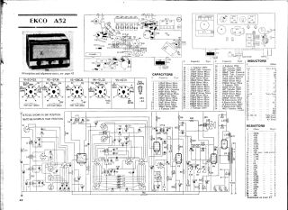 Ekco A52 schematic circuit diagram
