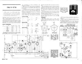Ekco B38 schematic circuit diagram