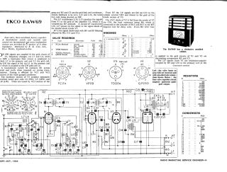 Ekco BAW69 schematic circuit diagram