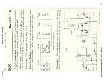 Ekco BPT351 schematic circuit diagram