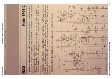 Ekco SRG412 schematic circuit diagram