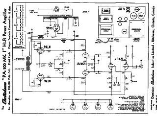 ElectroHome PA100 schematic circuit diagram