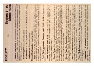Fidelity Schematics, Service manual or circuit diagram £1.80 (~ $2.20 ...