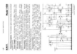 HMV 1420 schematic circuit diagram