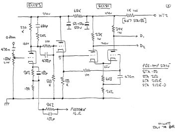 Hiwatt SA115FL schematic circuit diagram