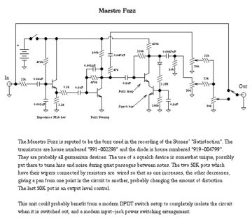 Maesto Fuzz schematic circuit diagram