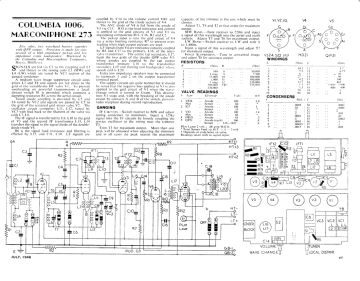 Columbia 1006 schematic circuit diagram
