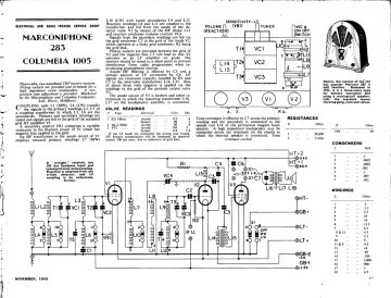 Columbia 1005 schematic circuit diagram
