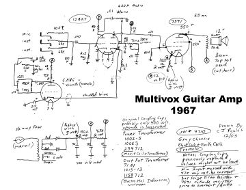 Multivox Guitar schematic circuit diagram