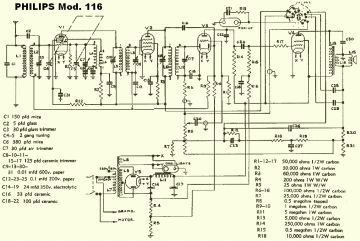 Philips 116 schematic circuit diagram