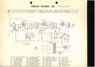 Philips 208 schematic circuit diagram