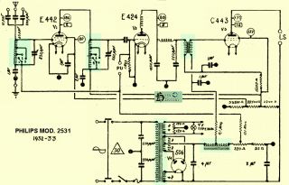 Philips 2531 schematic circuit diagram