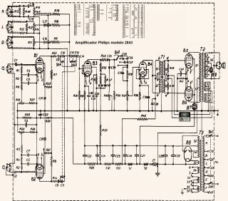 Philips 2843 schematic circuit diagram