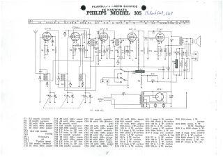 Philips 305 schematic circuit diagram