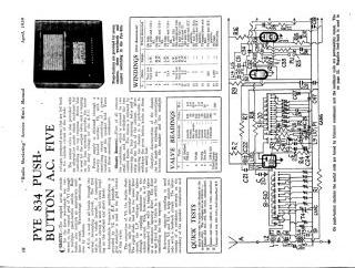 Pye 834 schematic circuit diagram