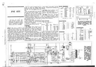 Pye 835 schematic circuit diagram