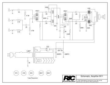 Rickenbacker M11 schematic circuit diagram