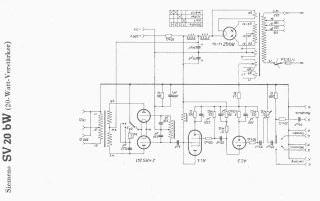 Siemens SV20BW schematic circuit diagram