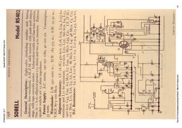 Sobell RS402 schematic circuit diagram